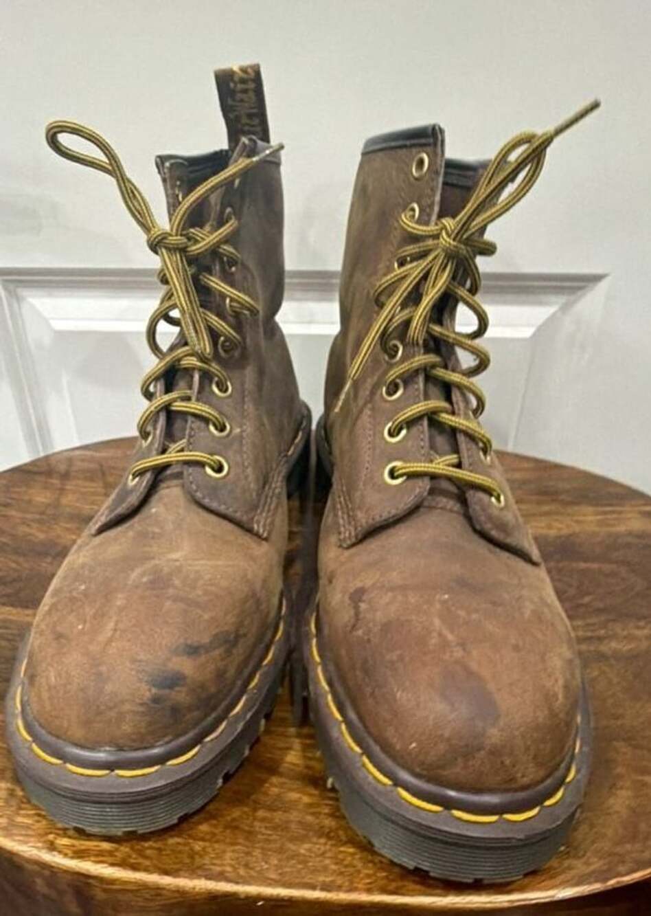 Vtg Dr. Martens 939 Ben Boot Crazy Horse Brown Leather Made in England size 7